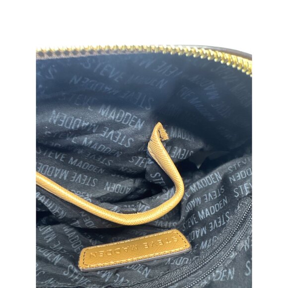 Steve Madden Tan Saffiano Dome Crossbody Bag With Chain Strap & Gold Accents - Picture 12 of 15